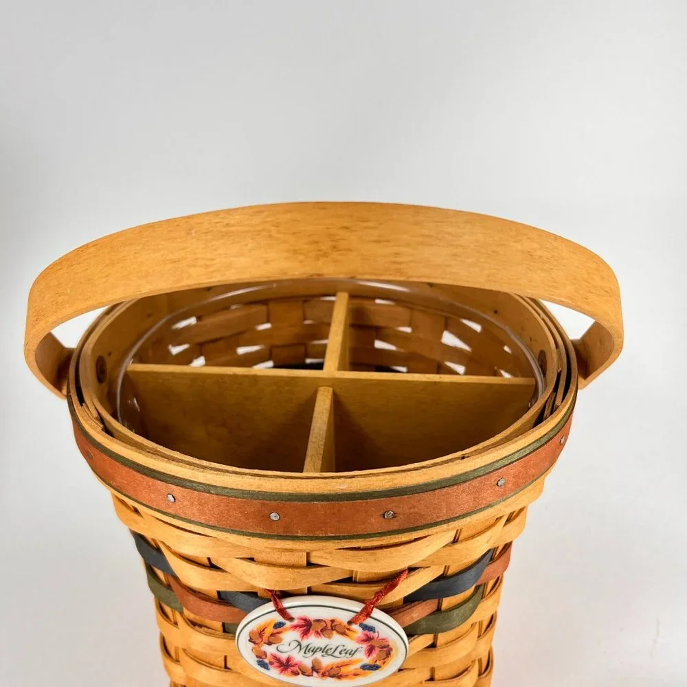 Vtg Longaberger Basket Maple Leaf Shades of Autumn Divider Protector 90s